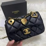 Chanel Classic Flap with heart charms - Image 2