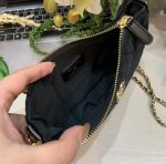 Chanel Black Quilted Velvet Crystal Chain Hobo Bag - Image 7