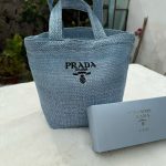 Prada Raffia Mini Tote - Image 4