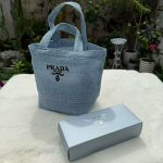 Prada Raffia Mini Tote - Image 5